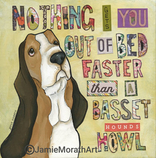 Basset Hound Howl, art print