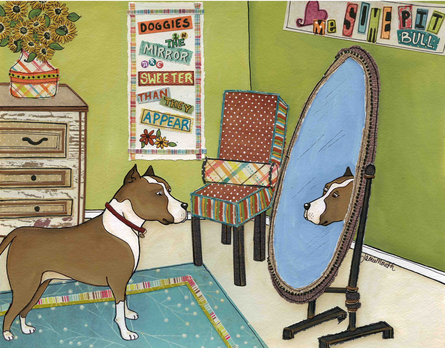 Doggies in the Mirror, art print