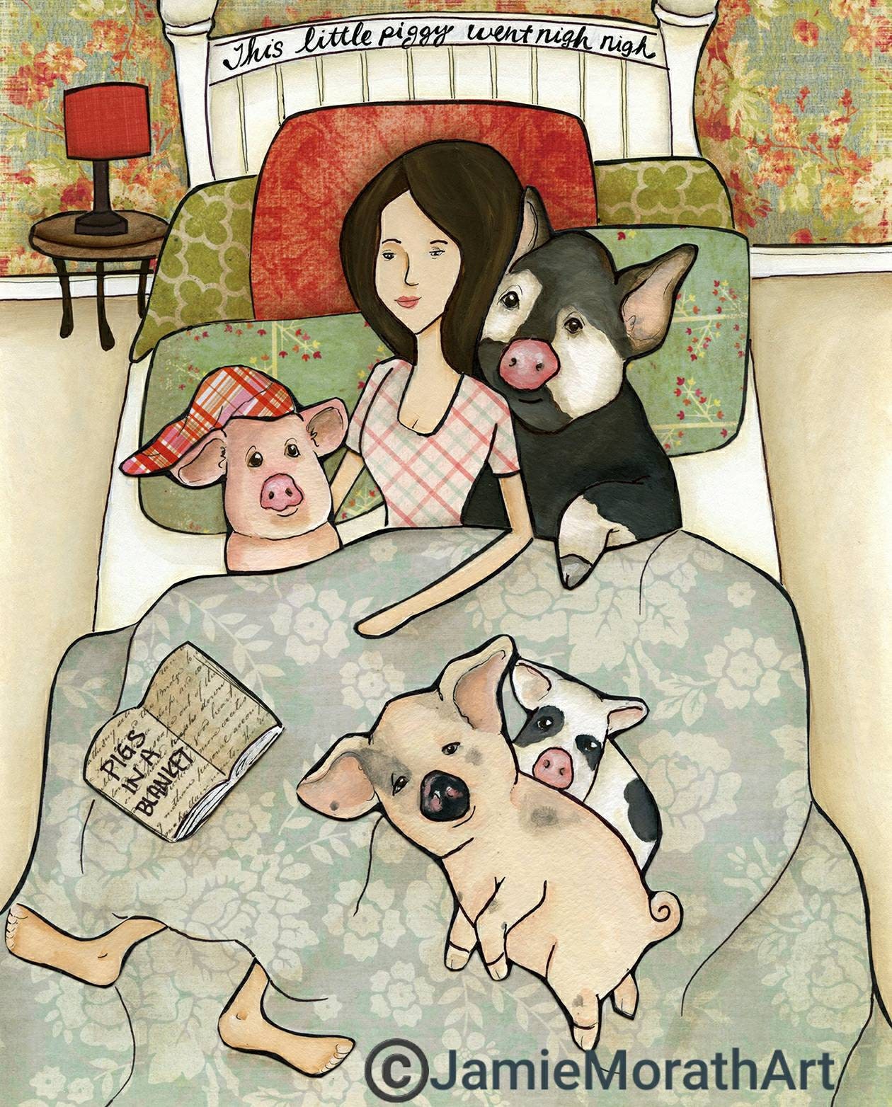 Pigs in a Blanket, art print