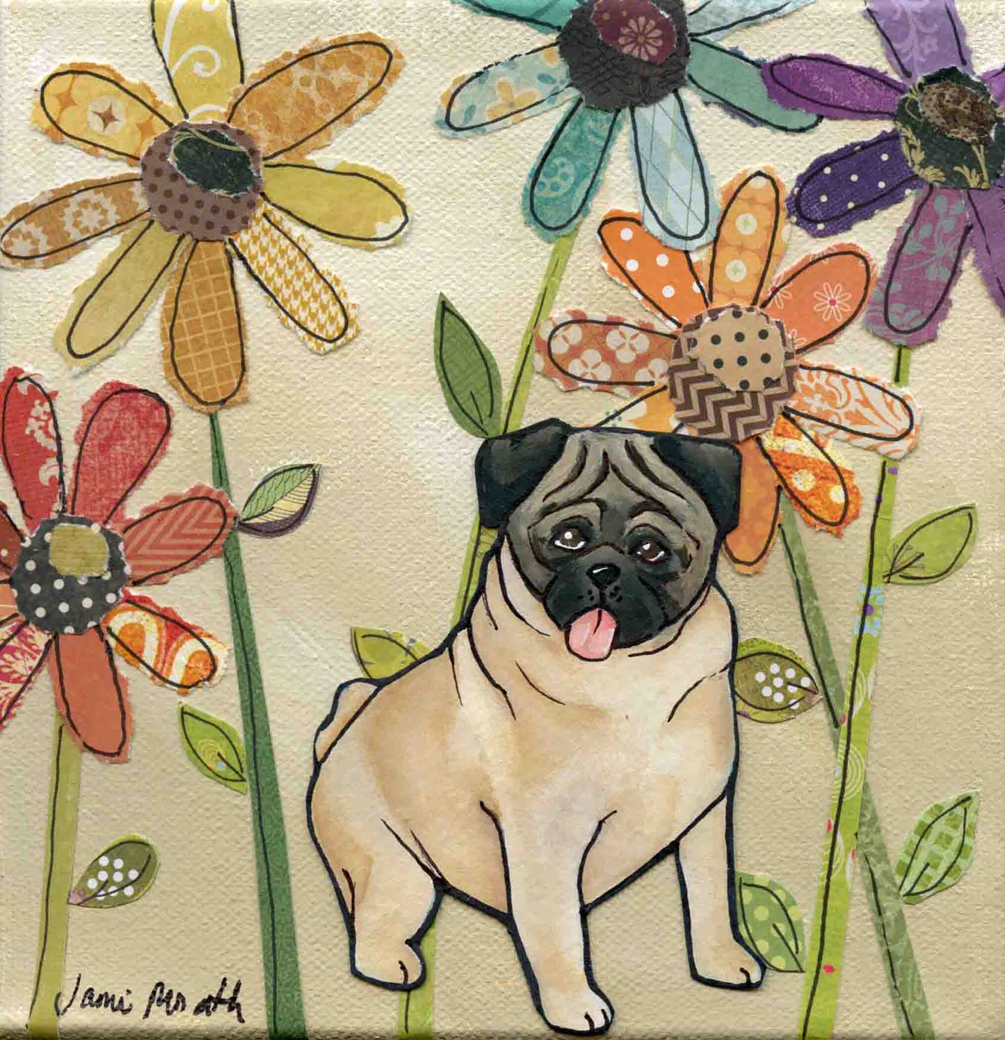 Pug, dog art print
