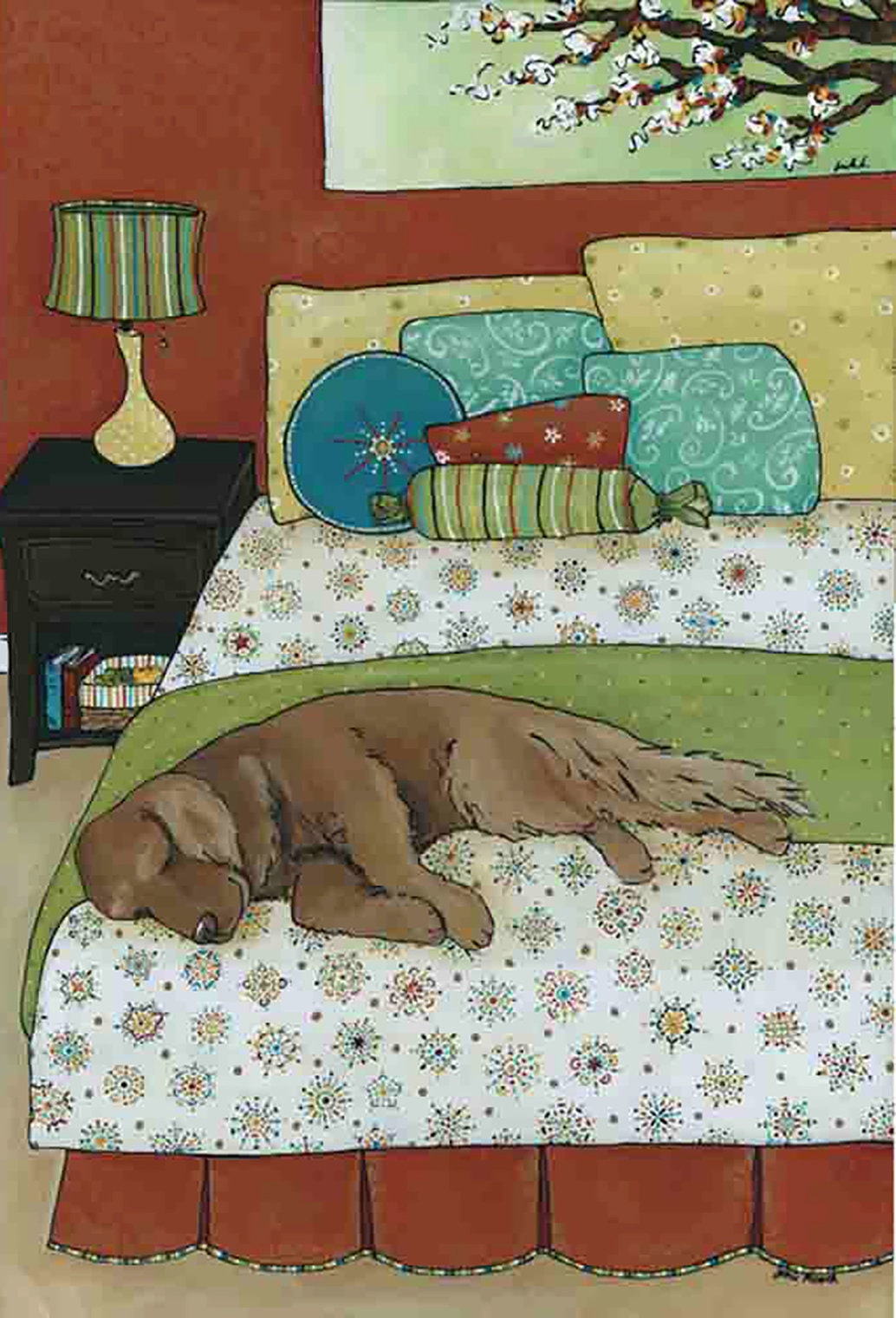 The Golden Nap, dog art print