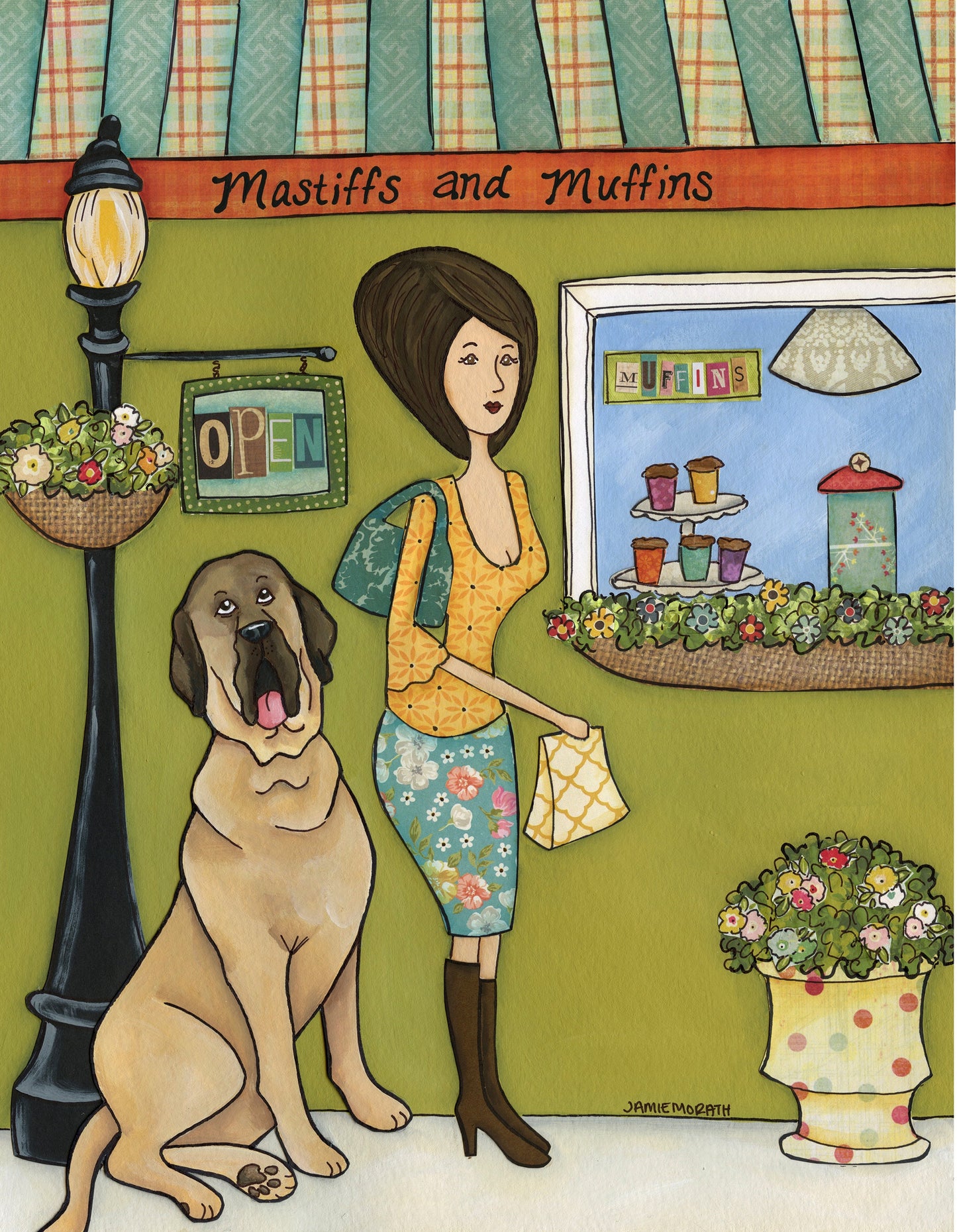 Mastiffs and Muffins, art print