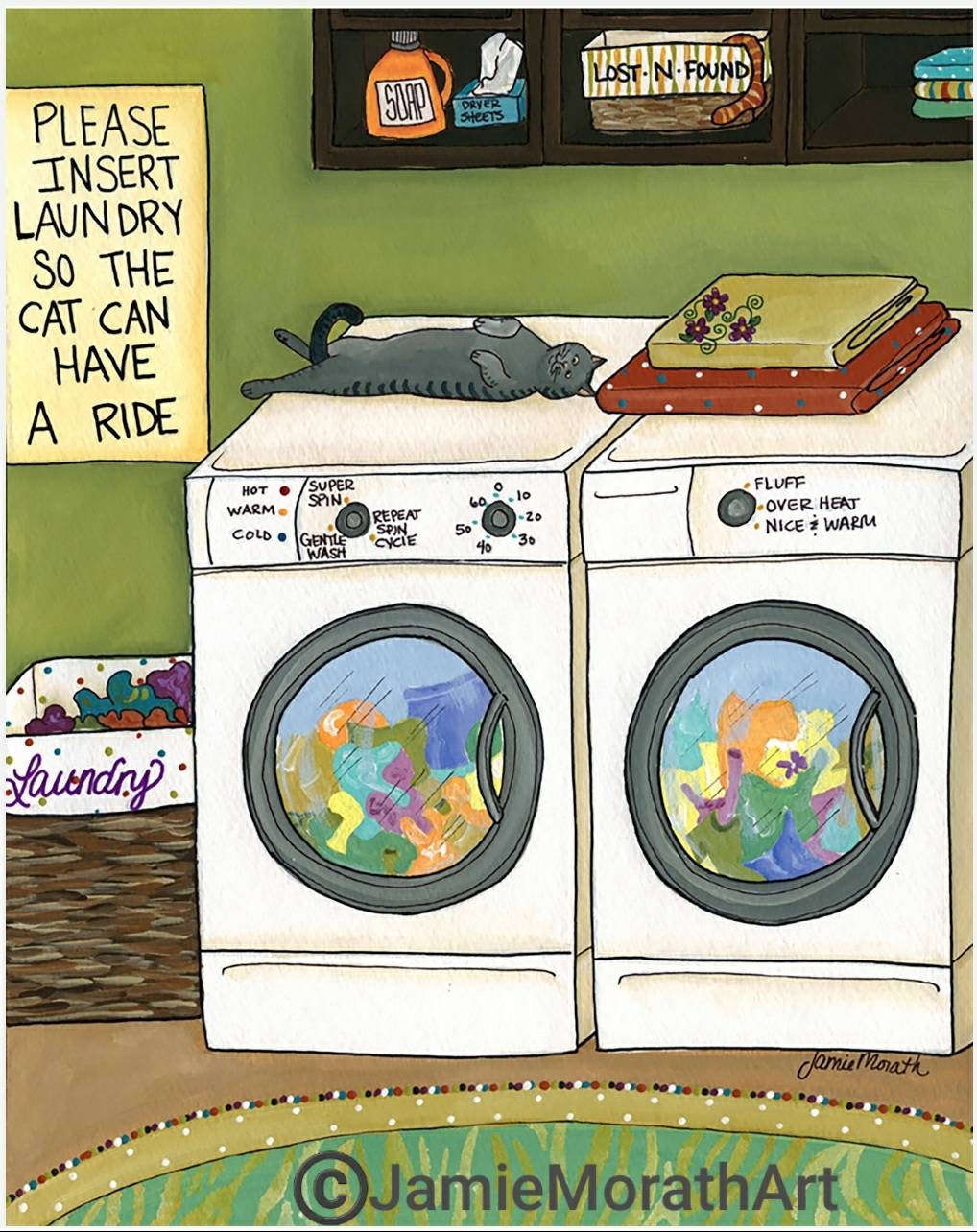 Please Insert Laundry, Cat Art