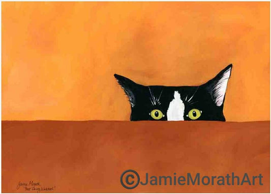 You're Being Watched, cat art print