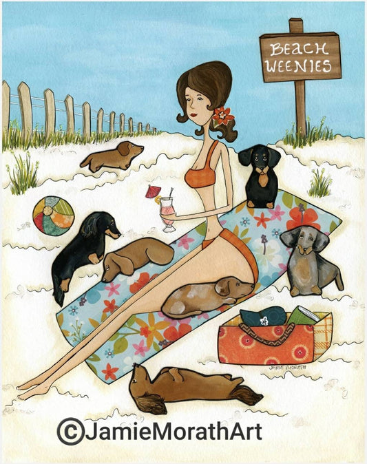 Beach Weenies Forever, art print