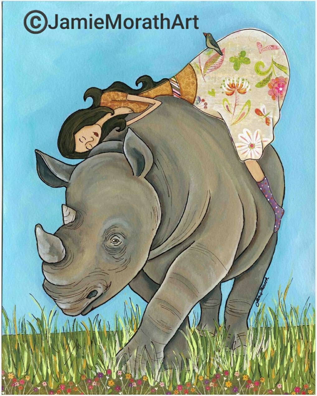 Lovin Me a Rhino, art print