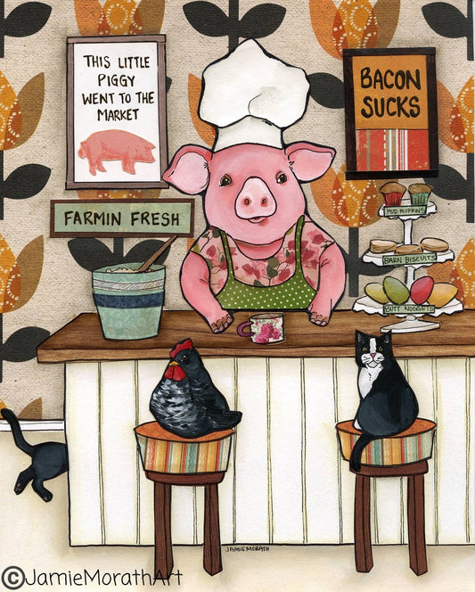 Bacon Sucks Pig Art