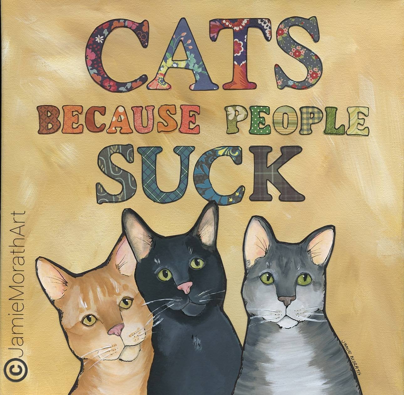 People Suck, cat art print