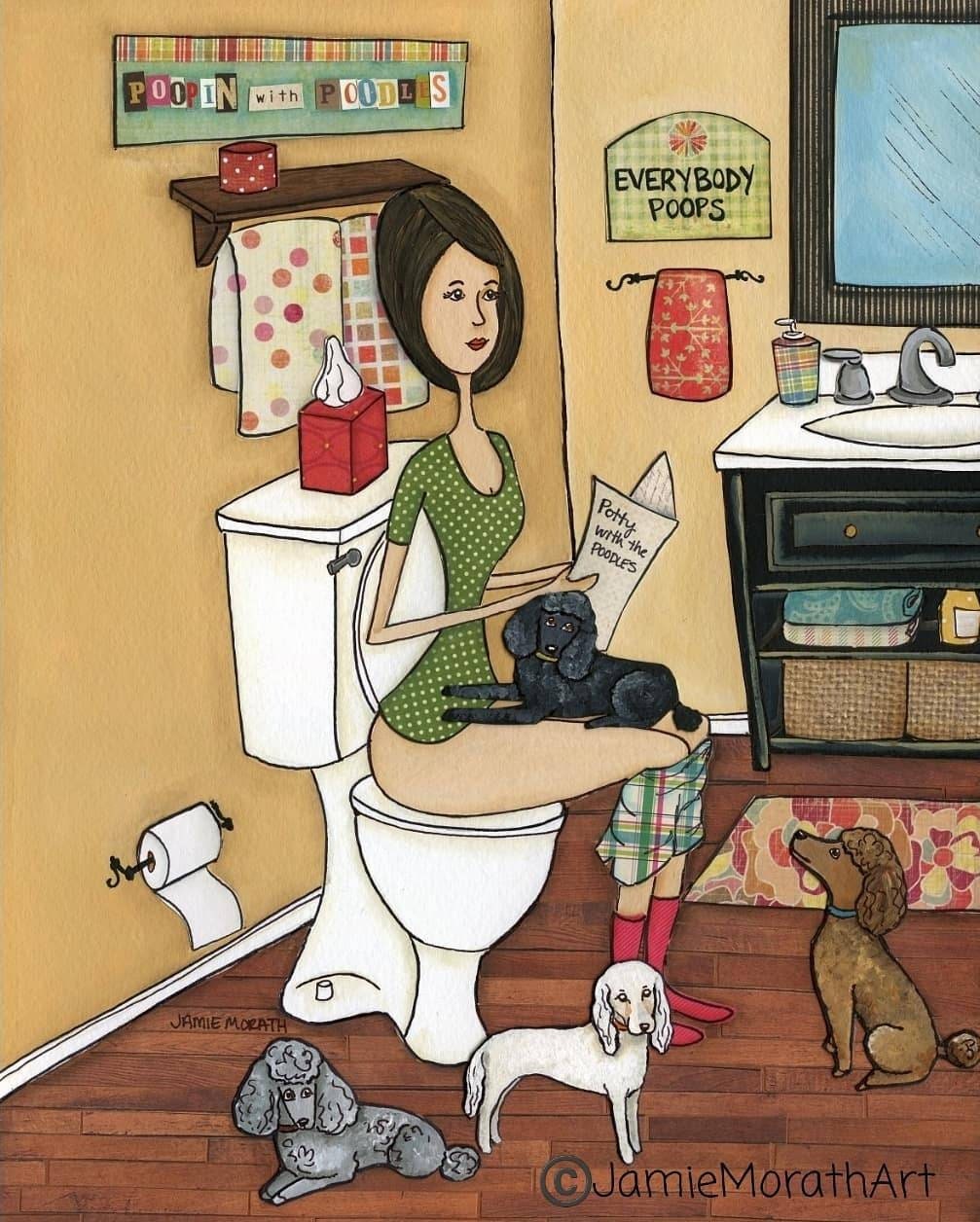 Poopin With Poodles, wall art