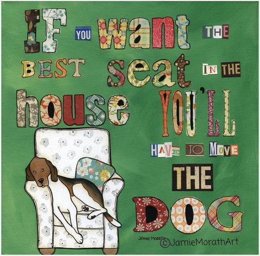 The Best Seat, beagle dog art print