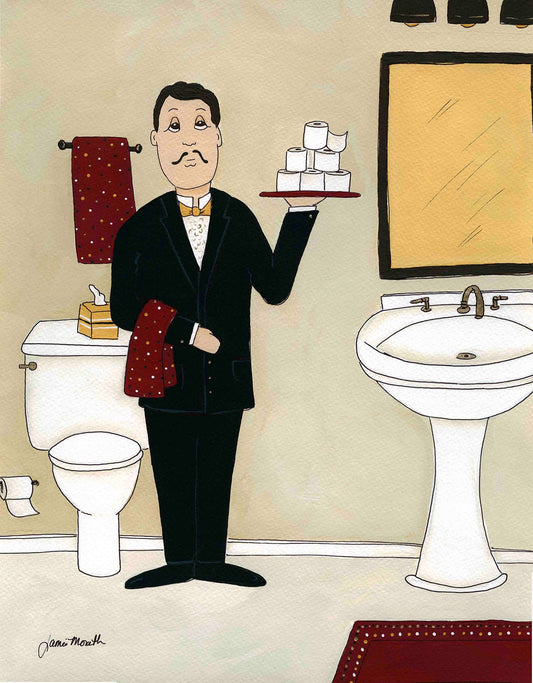 Bathroom Buttler, art print