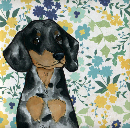 Doxie Blues, dog art print