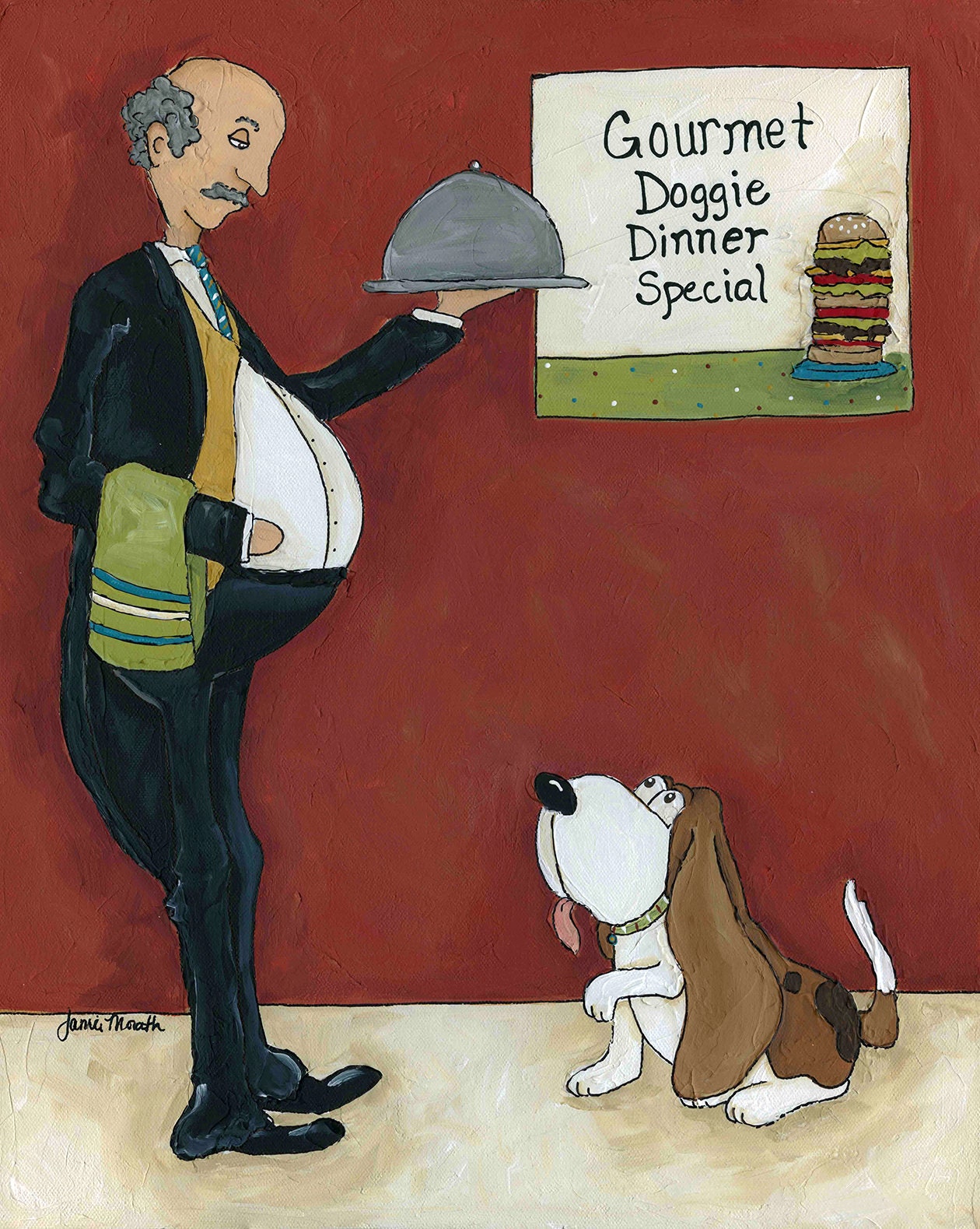 Doggie Dinner Specials, dog art print