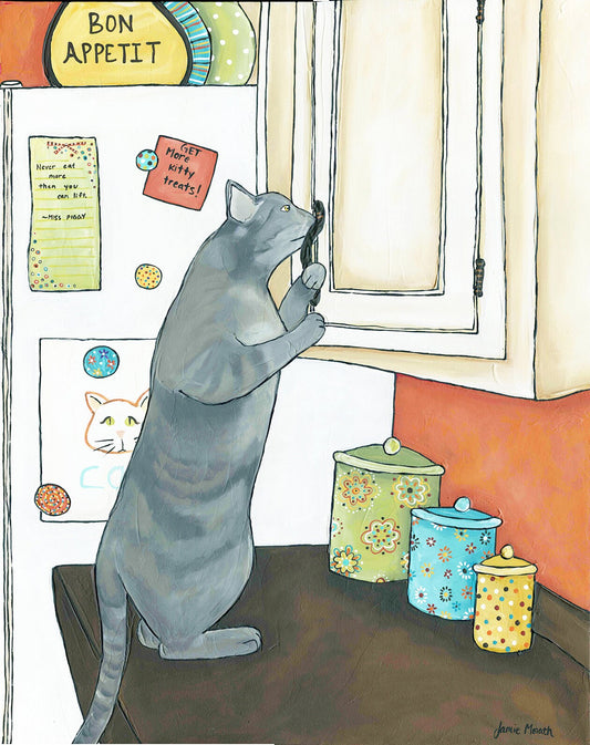 Purdys Busted, cat art print