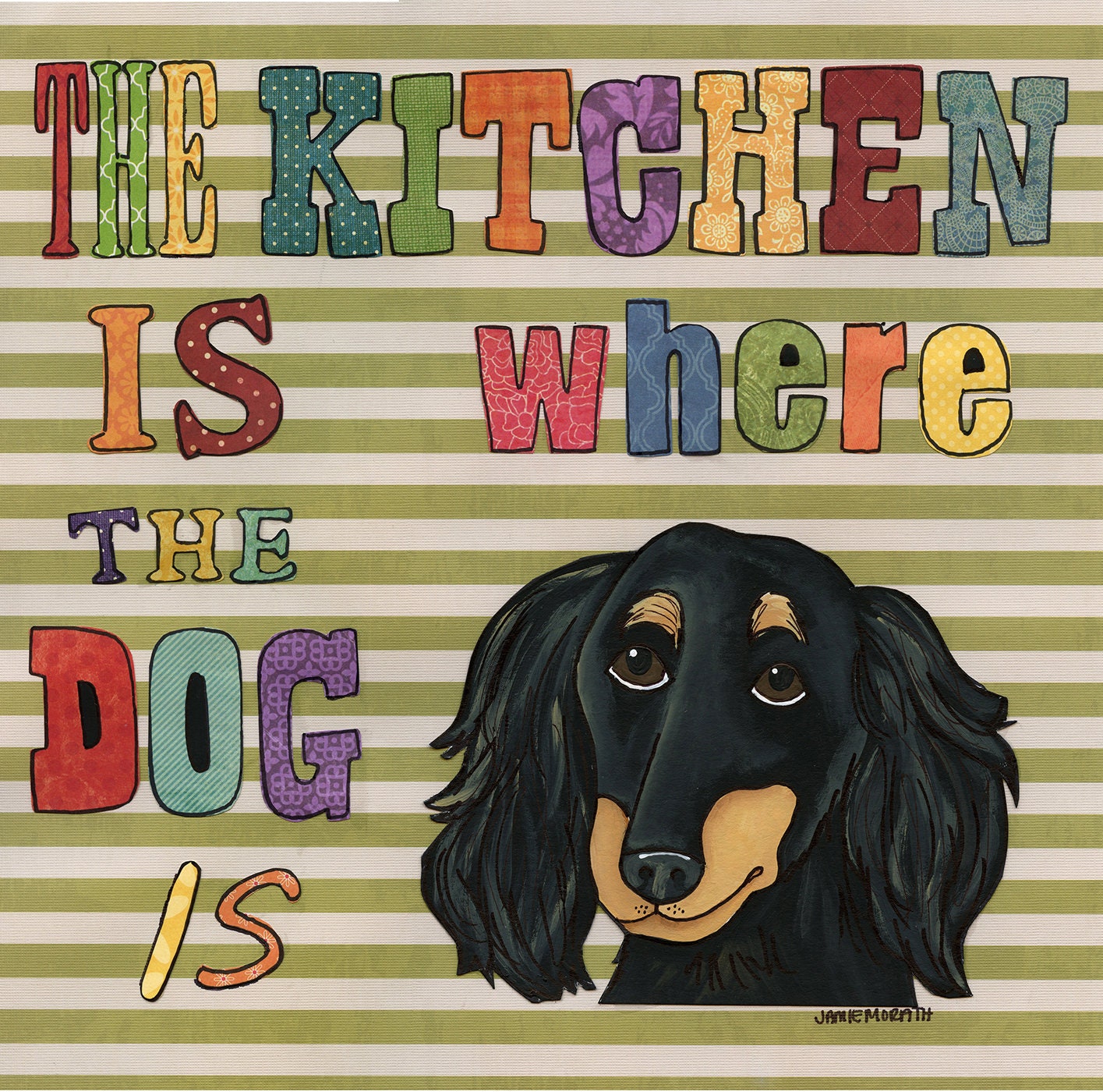 The Kitchen, dog art print