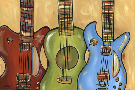 Three Guitars, music wall art print