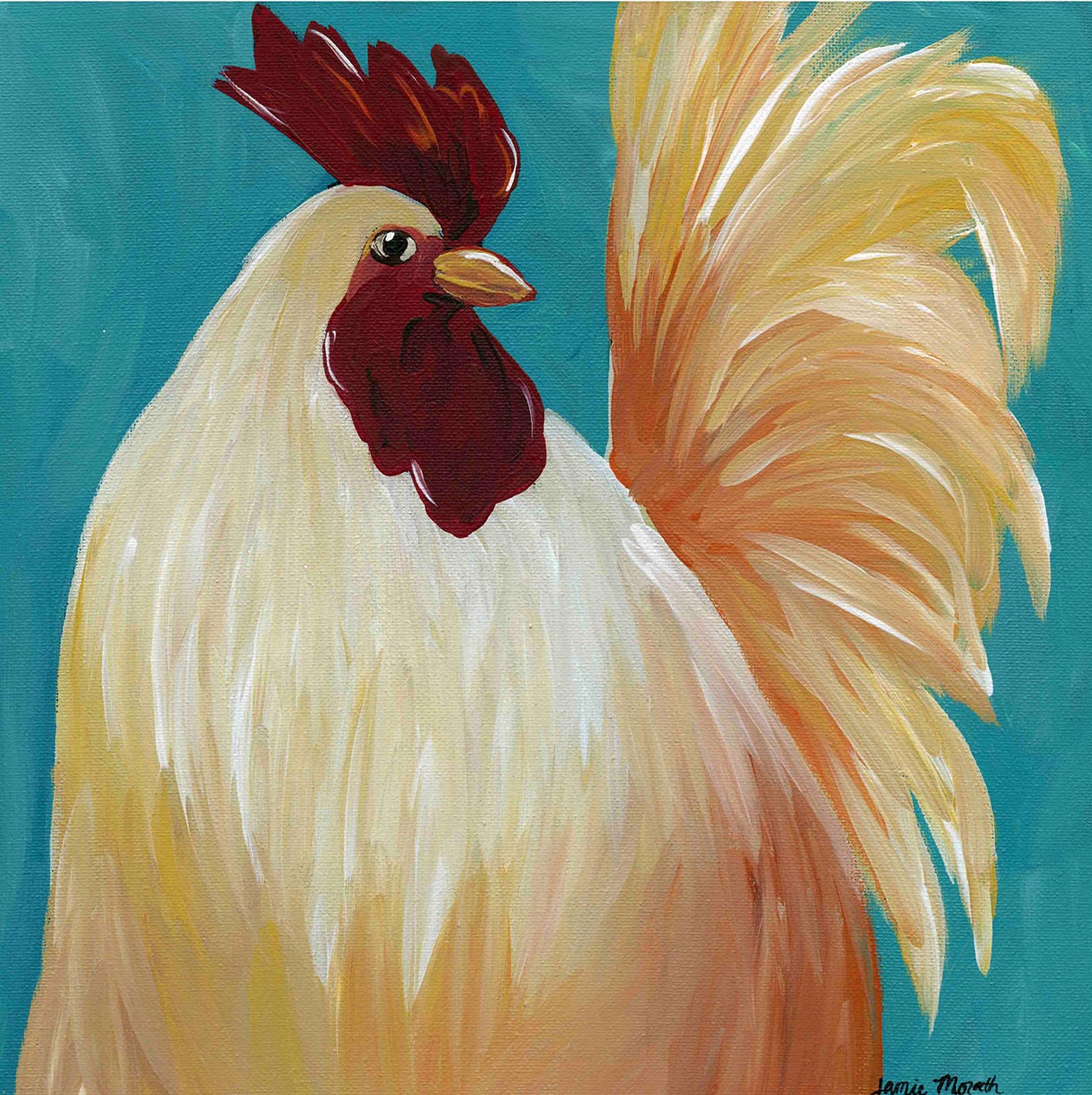 Charlie Chuckles, chicken art print