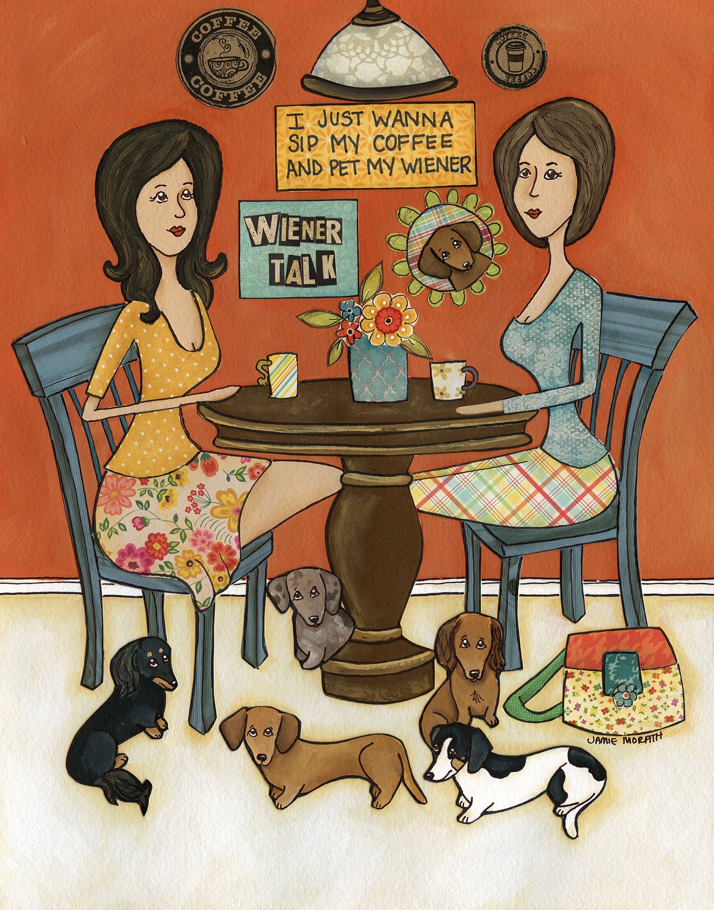 Weiner Talk, dog art print