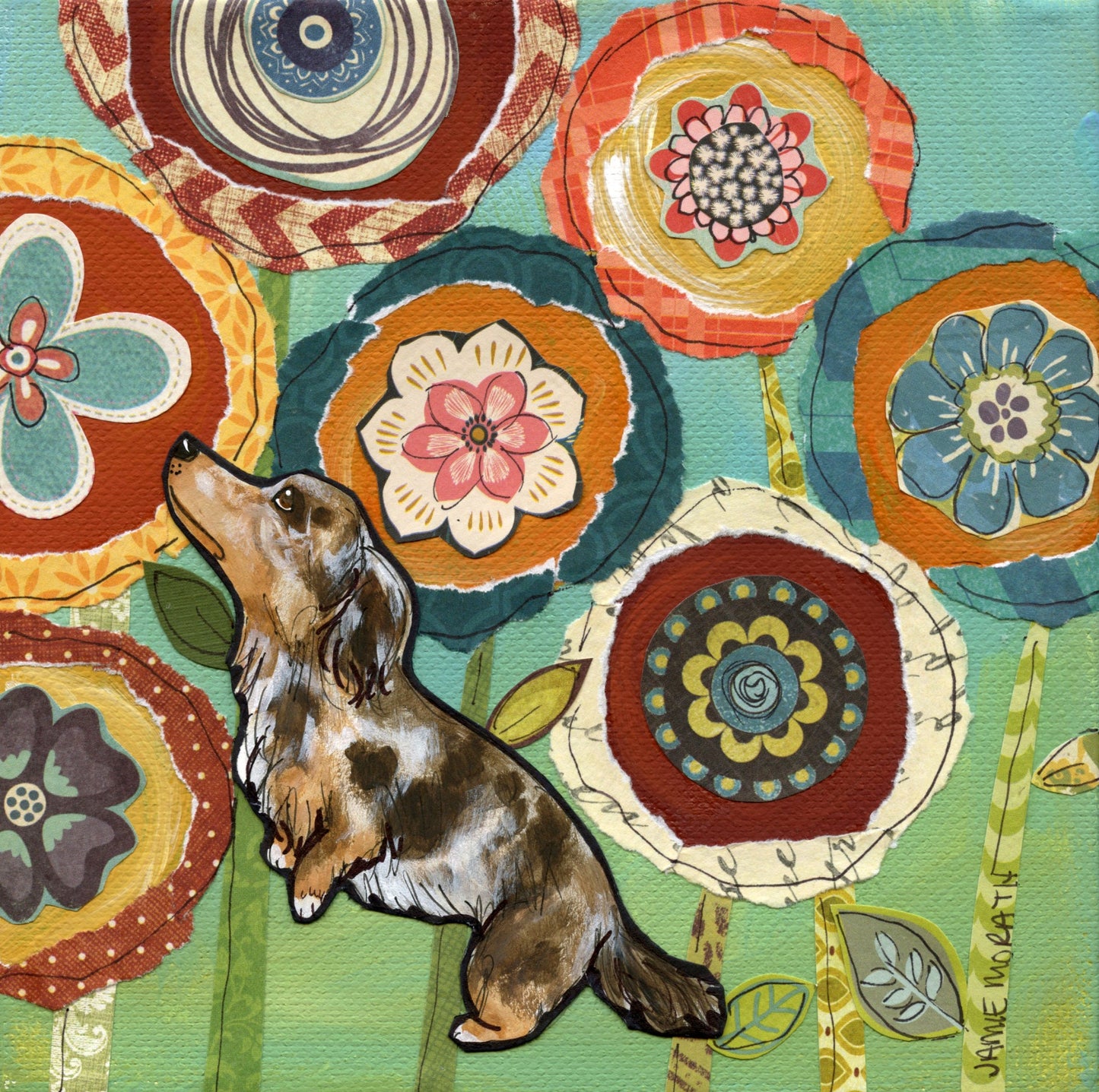 Stop and Smell, doxie art print