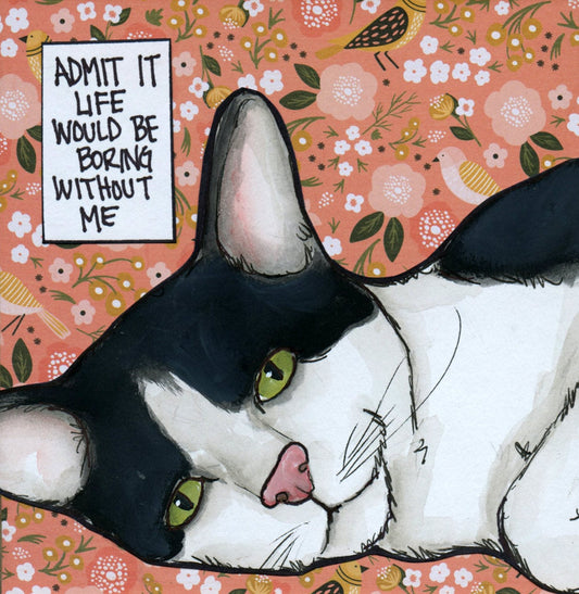 Without Me, cat art print