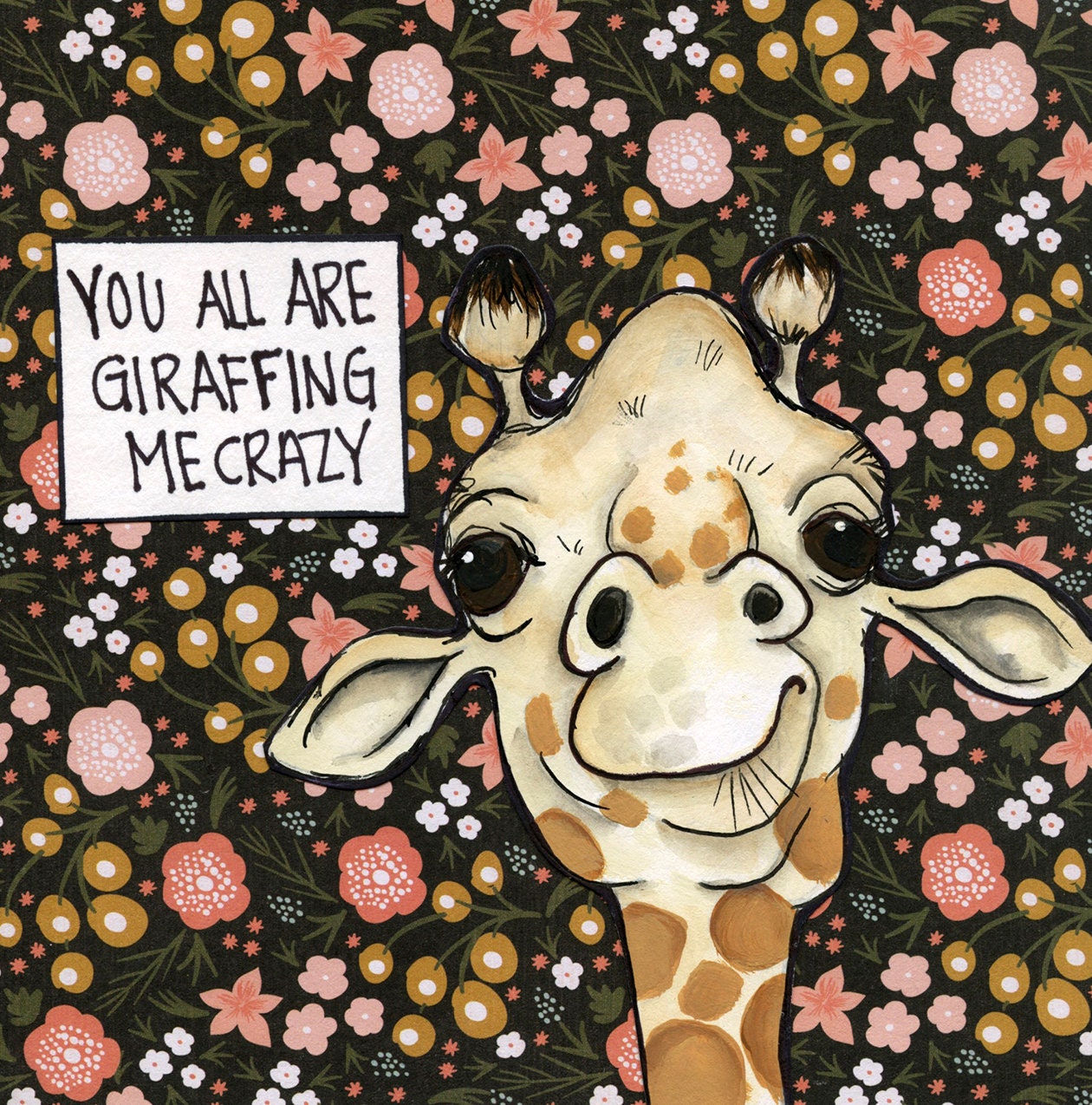 Giraffing, art print