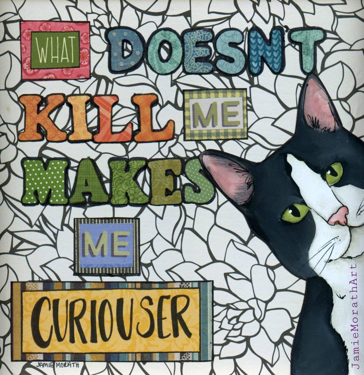 Curiouser, cat art print