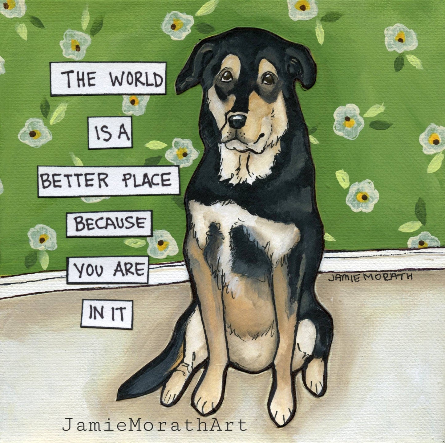The World Is, dog art print