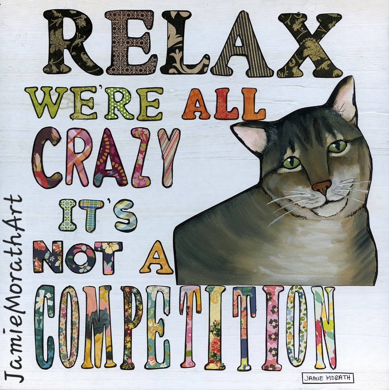 Competition, cat art print