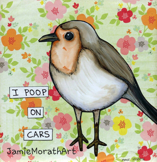 Poop on Cars, bird art print