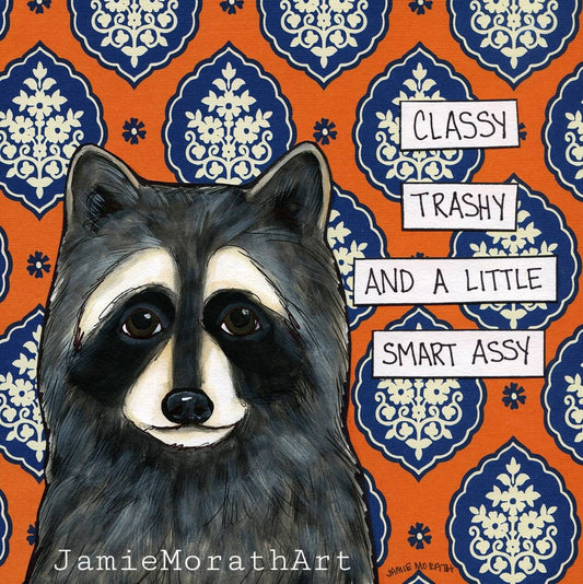 Trashy, raccoon art print