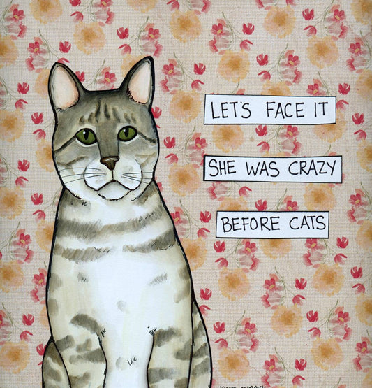 Let's Face It, cat art print