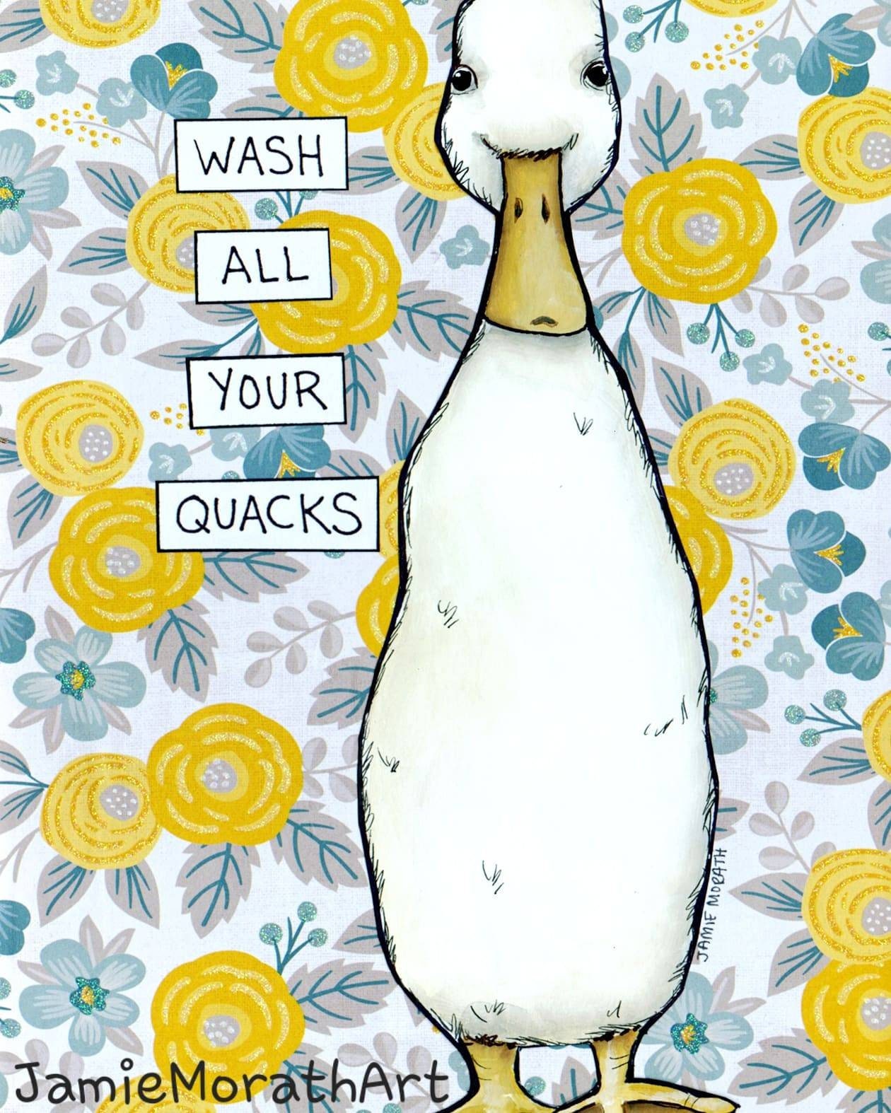 Quacks, duck wall art print