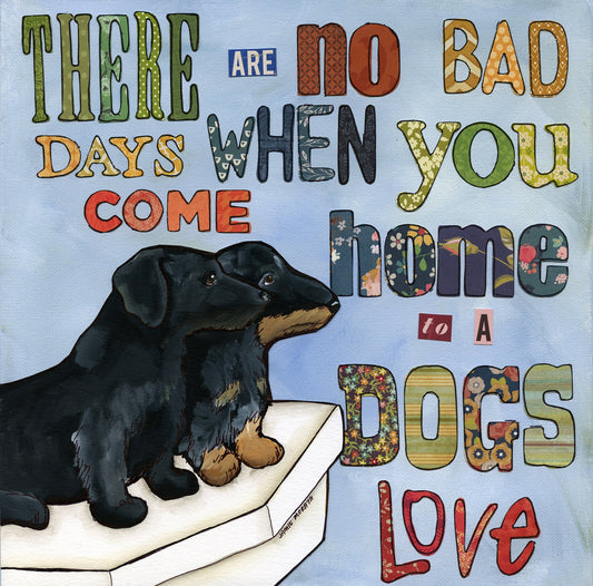 Come Home, wire haired dachshund wall art print