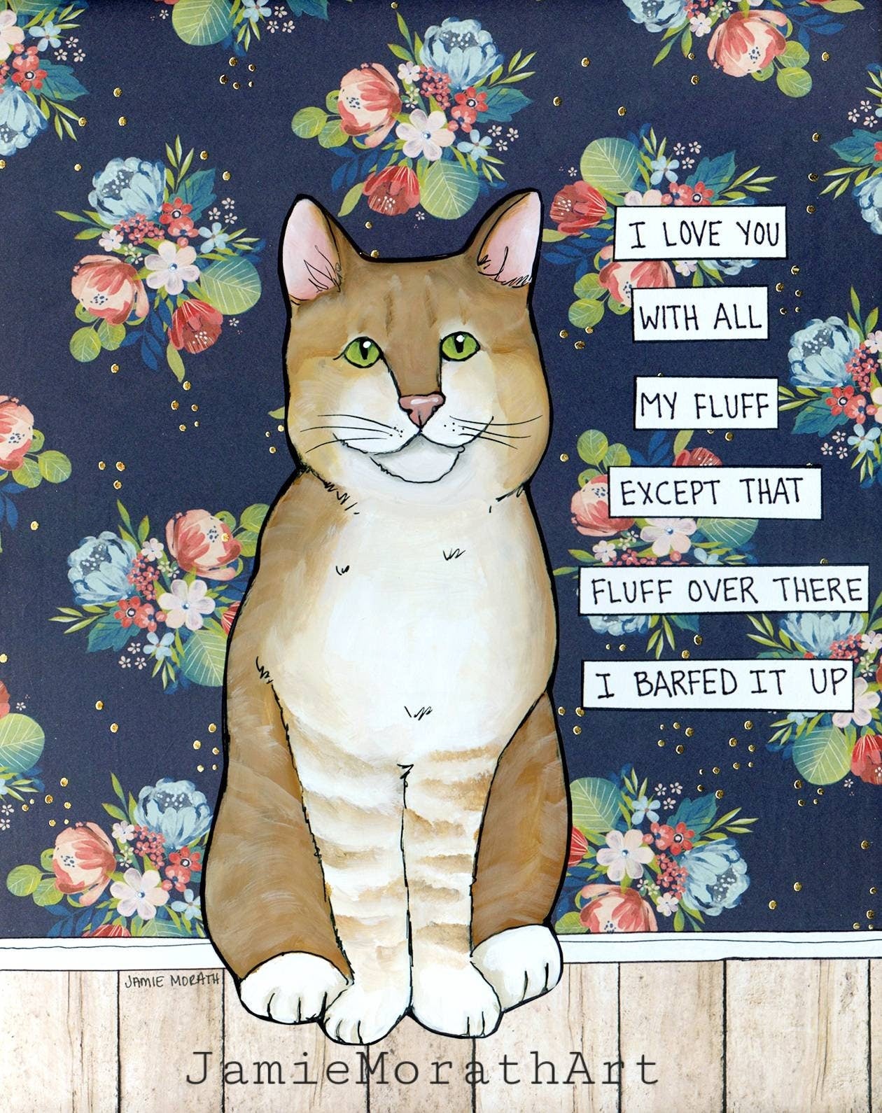 All My Fluff, cat wall art print